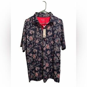 Walter Hagen P11 Printed Polo “Scroll Flourishes Navy”. Size medium. NWT